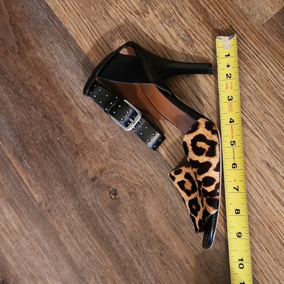 Franco Sarto Studded Leather Leopard Heels - Picture 9 of 9